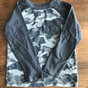Old navy 4T blue camo long sleeve shirt
